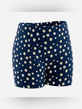 Chili Peppers Girl’s Navy Daisy Print Bike Shorts - Youth Size 10/12, New